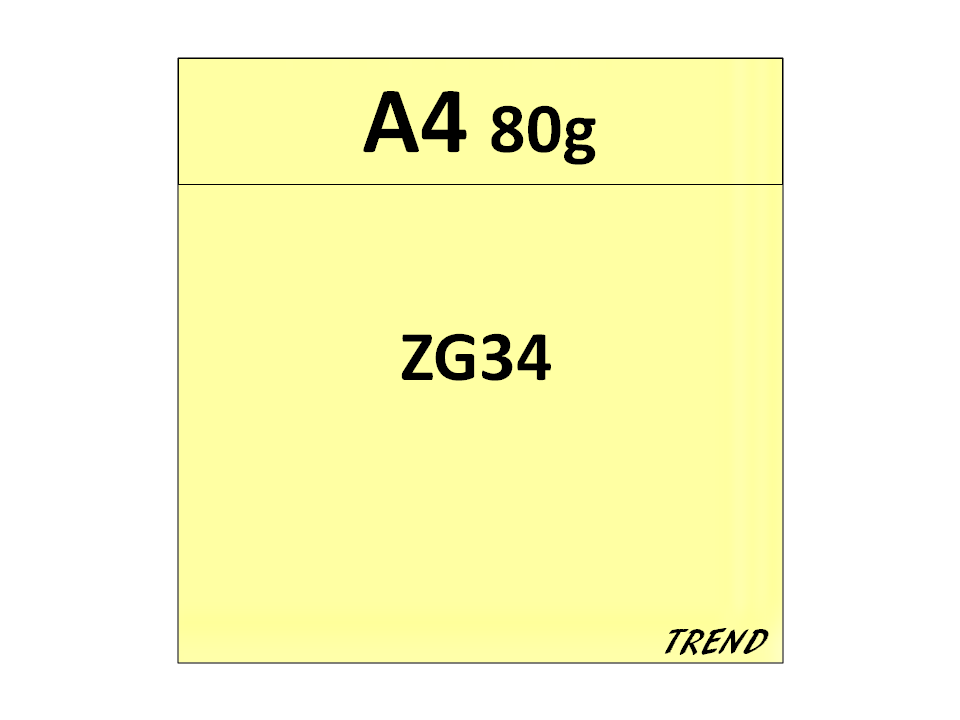 papier A4 80g kolor ZG34 żółty trend