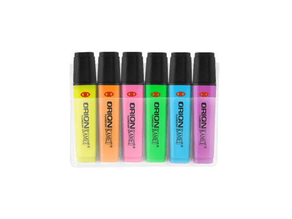zakreślacze ORION 6 sztuk mix kolor