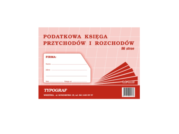 podatkowa księga przychodów i rozchodów A4 96 stron