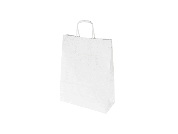 torba papierowa z uchwytem średnia biała